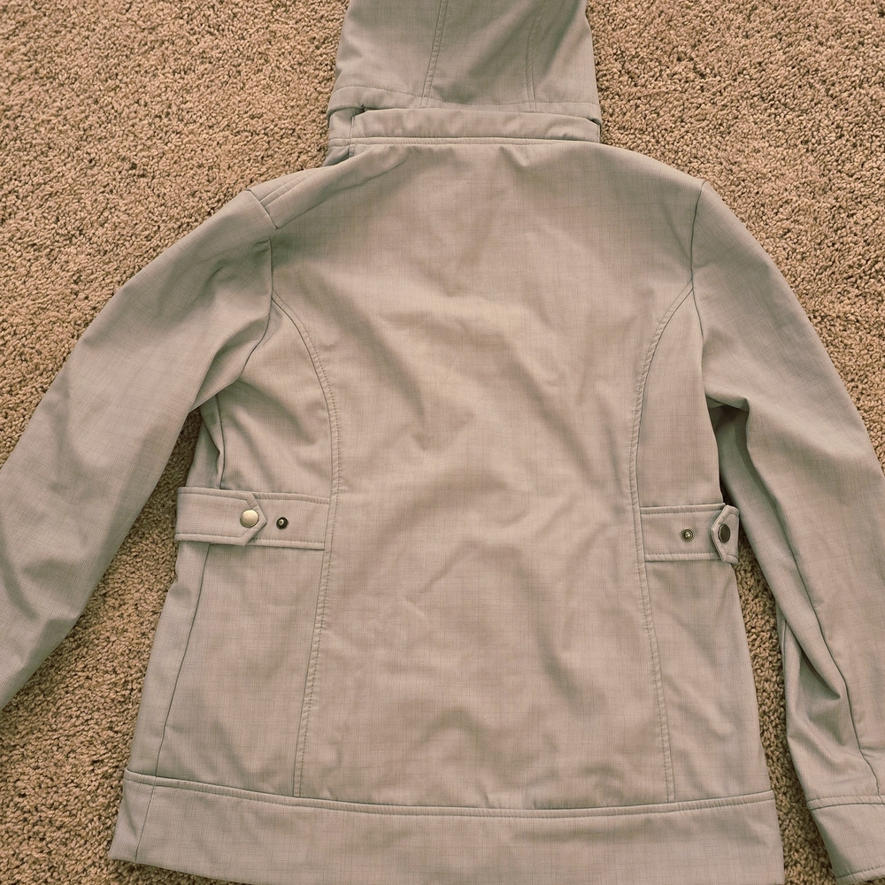 Gray Hooded Wind/water Jacket With Fleece Lining Size MED - Picture 5 of 6